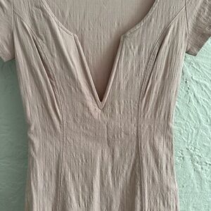 Free People Pink Bodysuit Top with High-Cut Design
